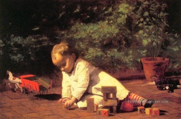 Bébé au jeu réalisme Thomas Eakins Peinture à l'huile